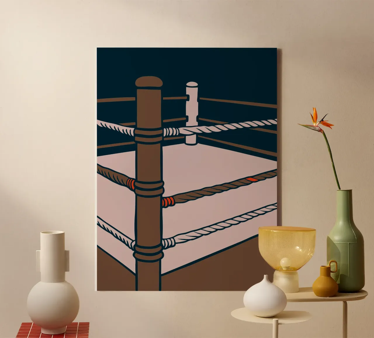 Boksring canvas met Baklijst van SPORTS ONLY