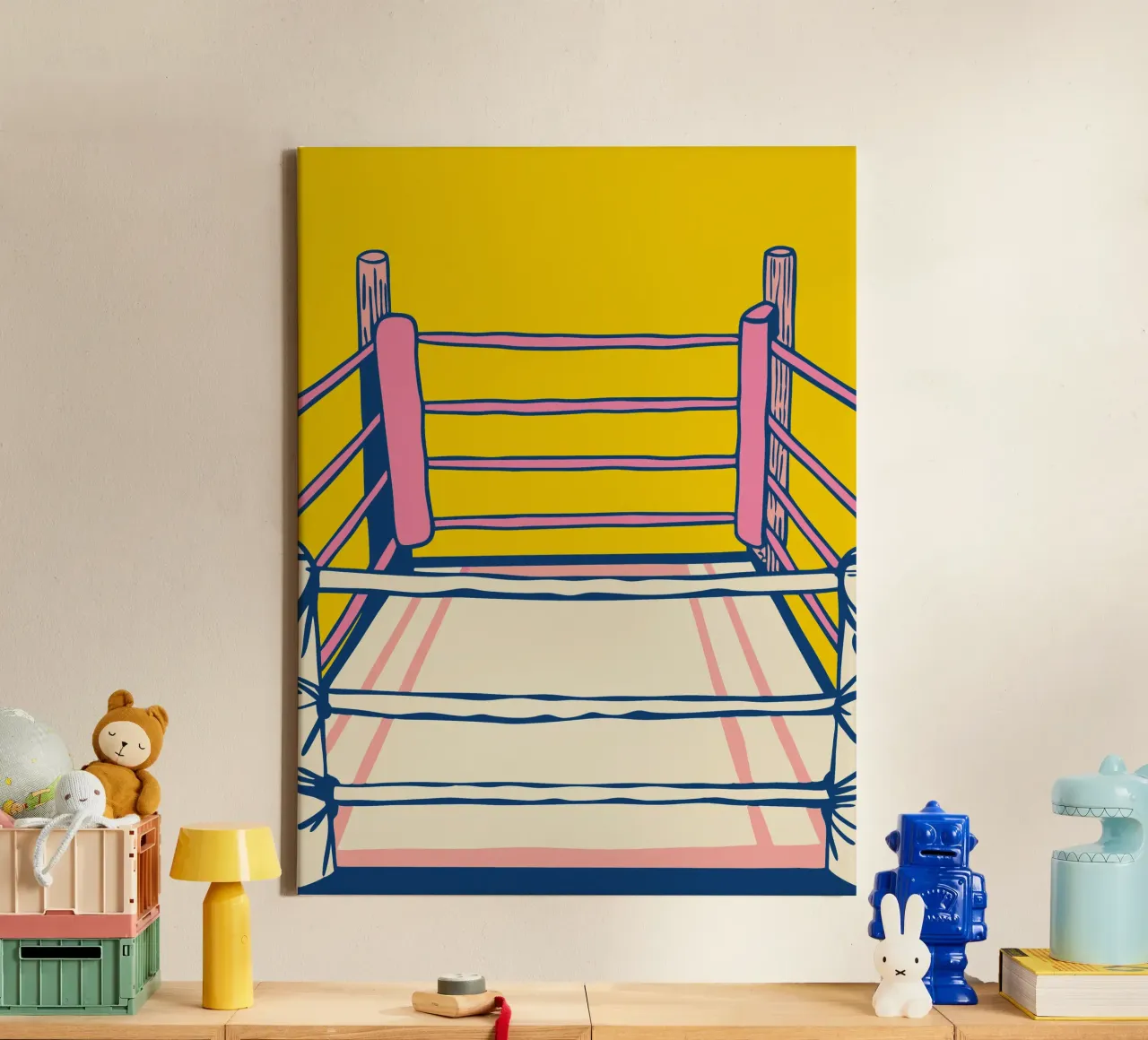 Boksring canvas met Baklijst van SPORTS ONLY