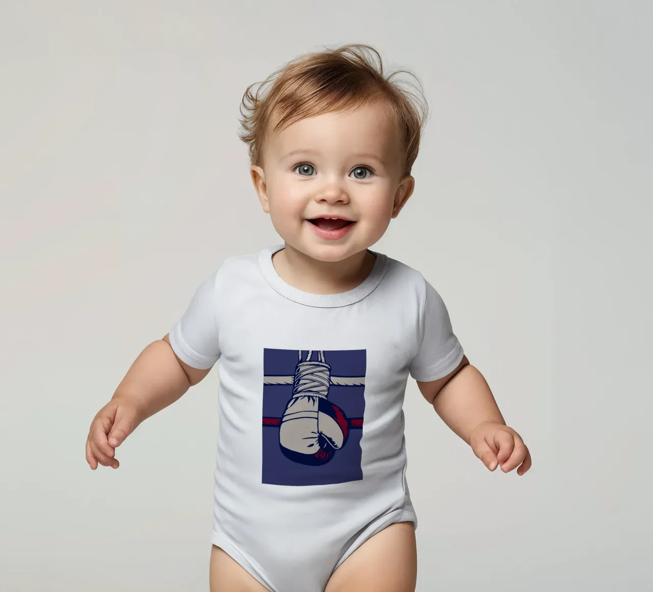 Boxing gloves short-sleeve baby romper by SPORTS ONLY