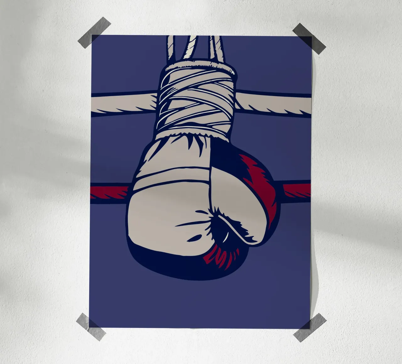 Guanti da boxe poster con telaio in legno da SPORTS ONLY
