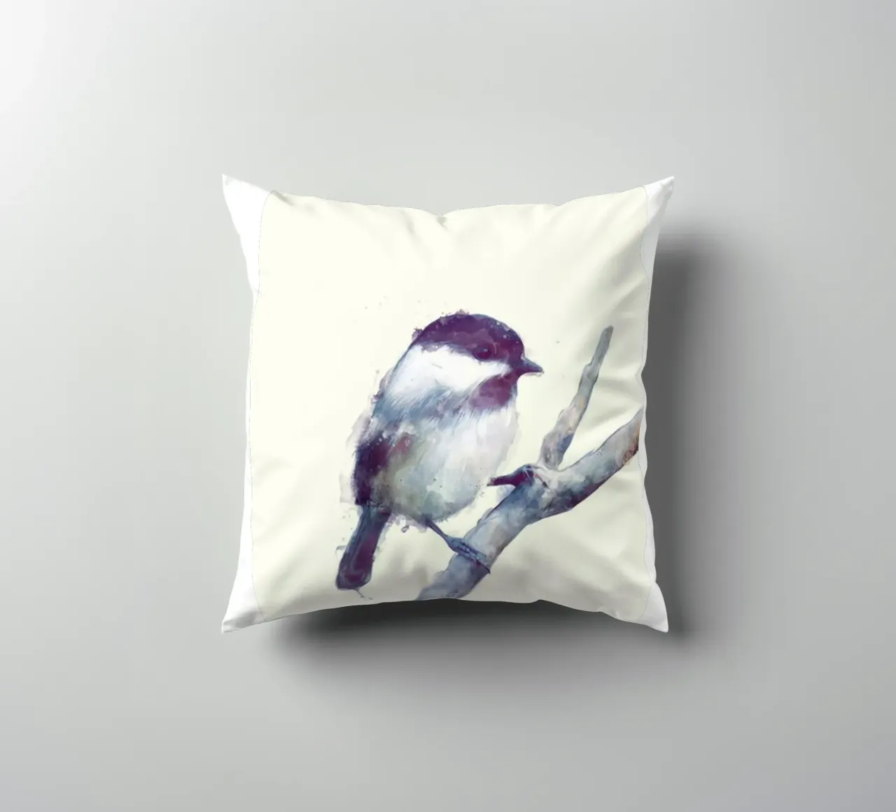 little bird on a tree branch amy hamilton decorative cushion by kbm store