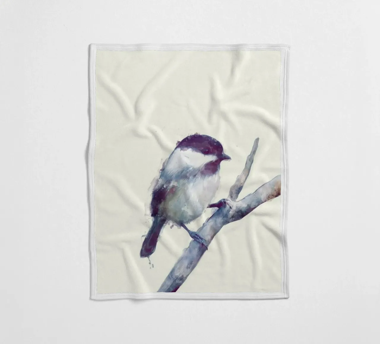 petit oiseau sur une branche d'arbre amy hamilton plaid polaire de kbm store