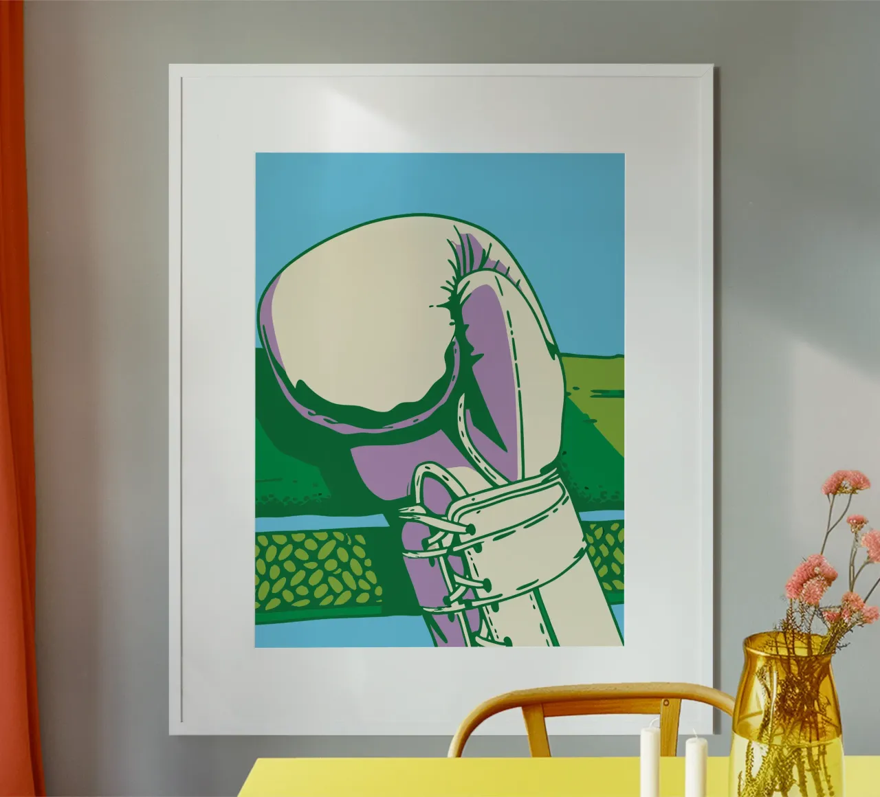 Guanti da boxe poster con telaio in legno da SPORTS ONLY