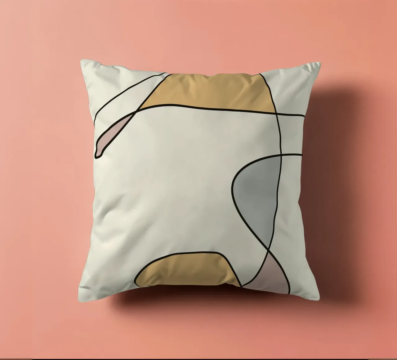 Minimal graceful line art abstract 02 cuscino da Little Dean