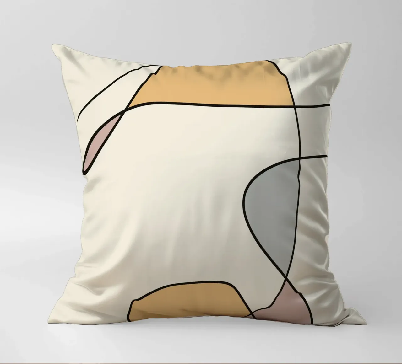 Minimal graceful line art abstract 02 cuscino da Little Dean