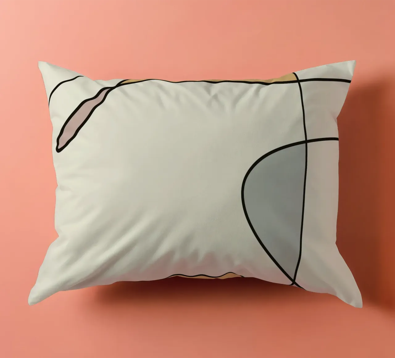 Minimal graceful line art abstract 02 cuscino da Little Dean