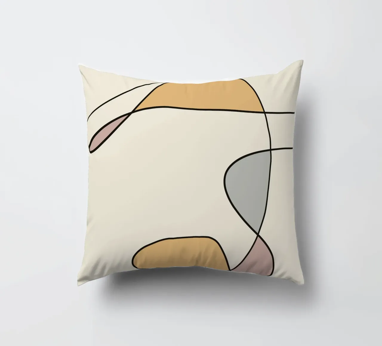 Minimal graceful line art abstract 02 cuscino da Little Dean