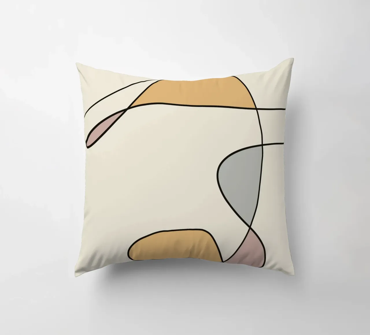 Minimal graceful line art abstract 02 cuscino da Little Dean