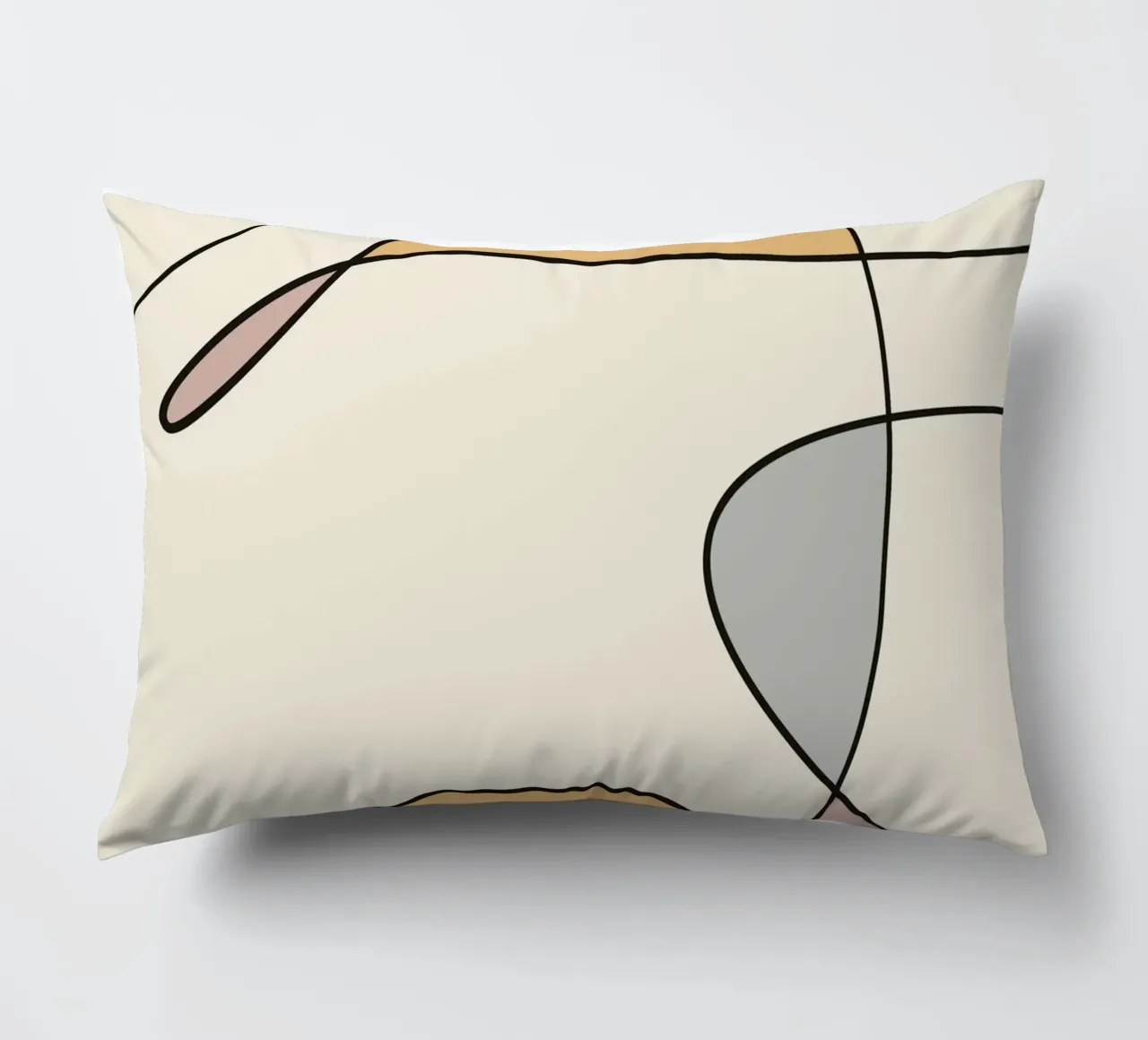 Minimal graceful line art abstract 02 cuscino da Little Dean