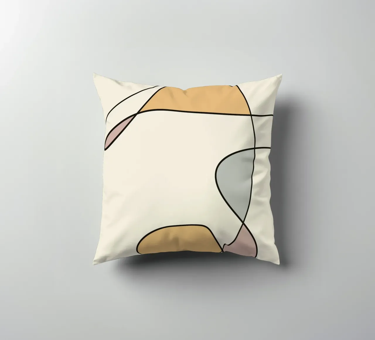 Minimal graceful line art abstract 02 cuscino da Little Dean