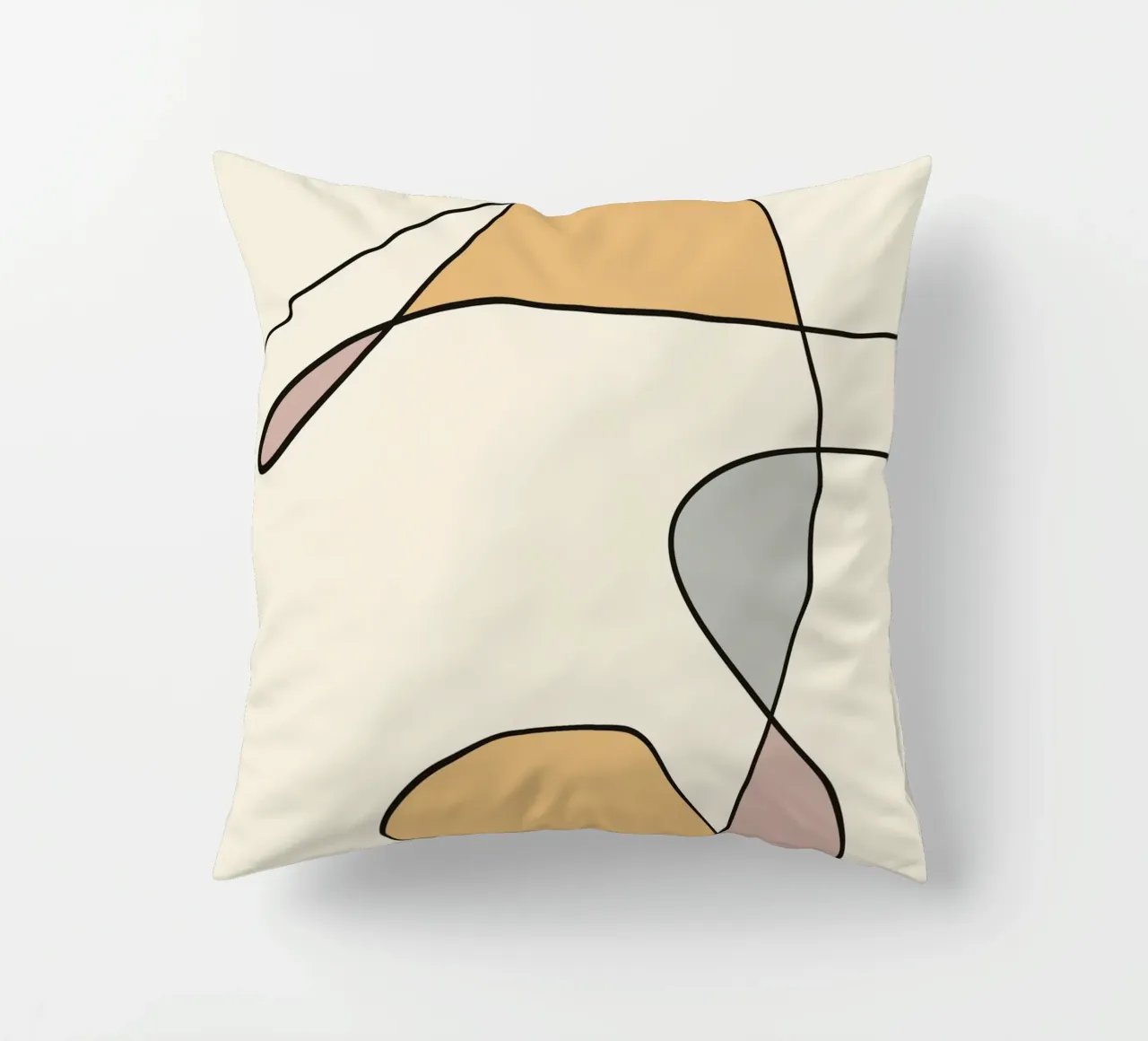 Minimal graceful line art abstract 02 cuscino da Little Dean