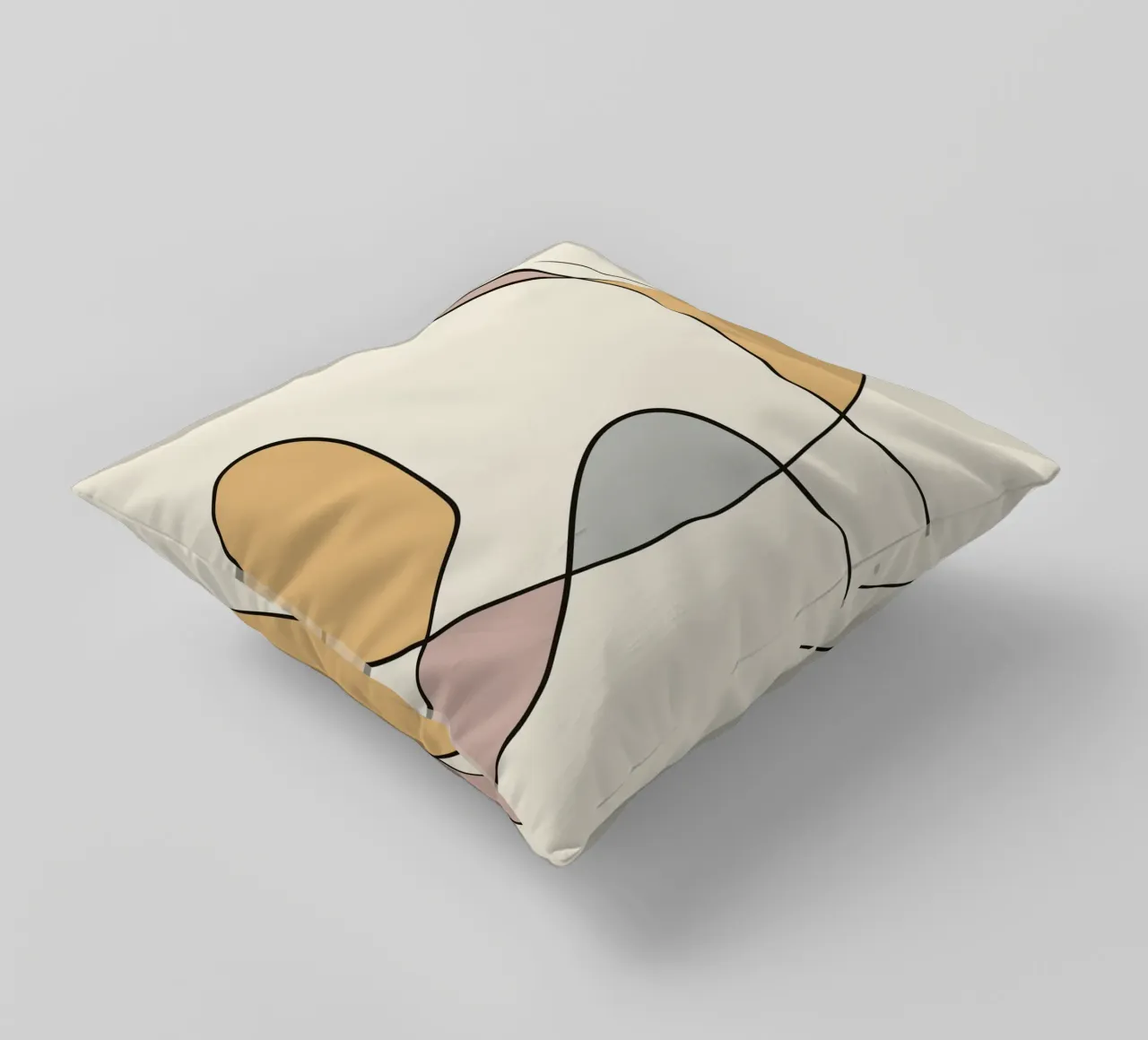 Minimal graceful line art abstract 02 cuscino da Little Dean