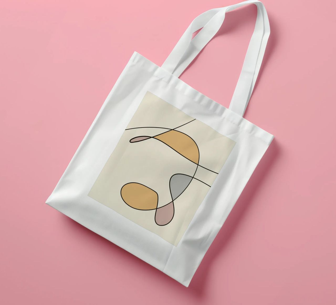 Minimal graceful line art abstract 02 borsa in juta da Little Dean