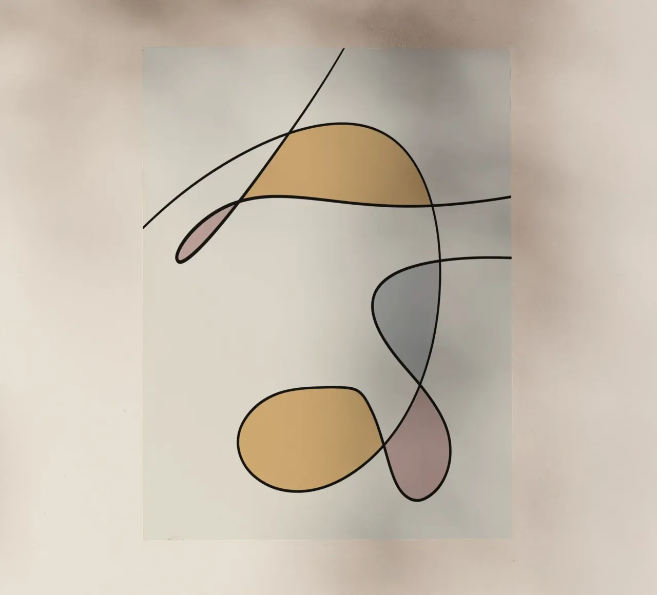 Minimal graceful line art abstract 02 pellicola backlit da Little Dean