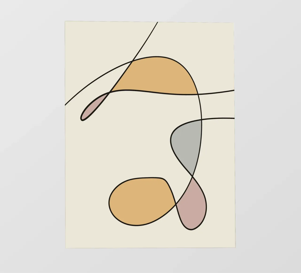 Minimal graceful line art abstract 02 pellicola backlit da Little Dean