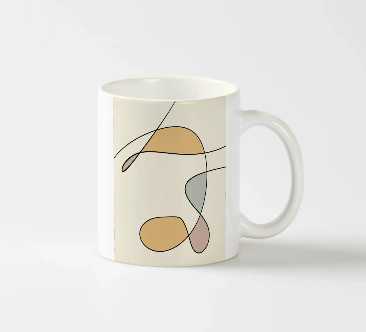 Arte lineal minimalista abstracto 02 taza de cerámica de Little Dean