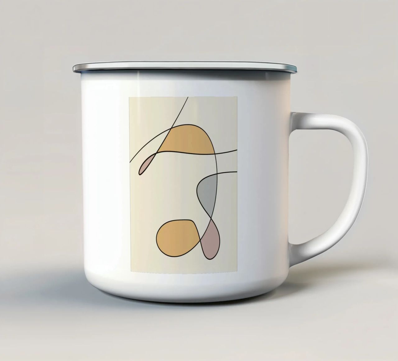 Minimal graceful line art abstract 02 tazza in smalto da Little Dean