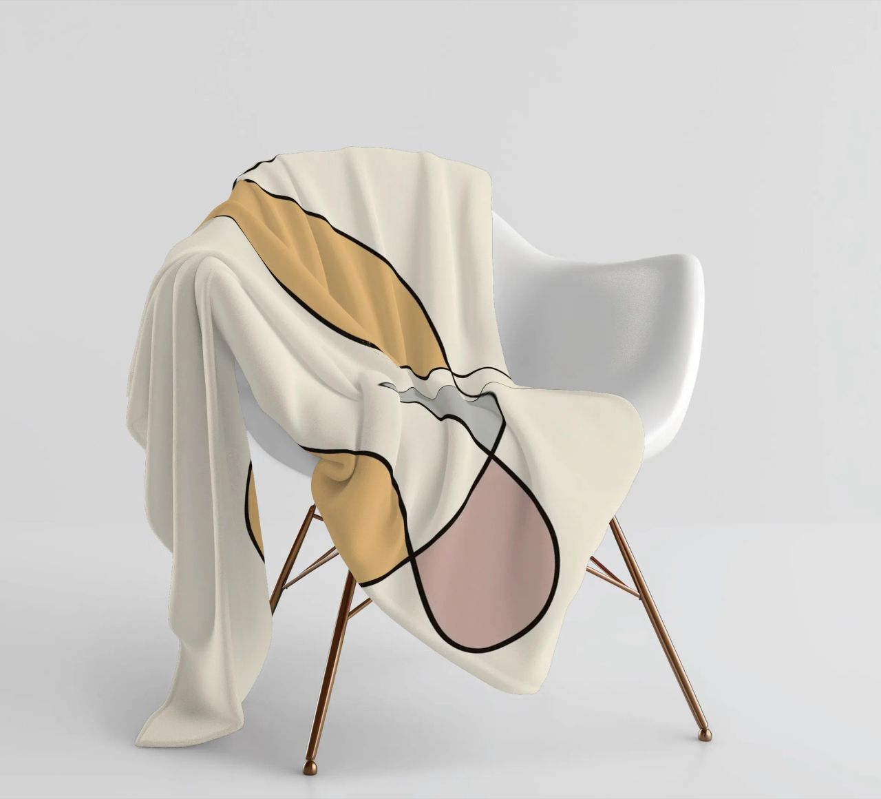 Minimal graceful line art abstract 02 coperta in pile da Little Dean