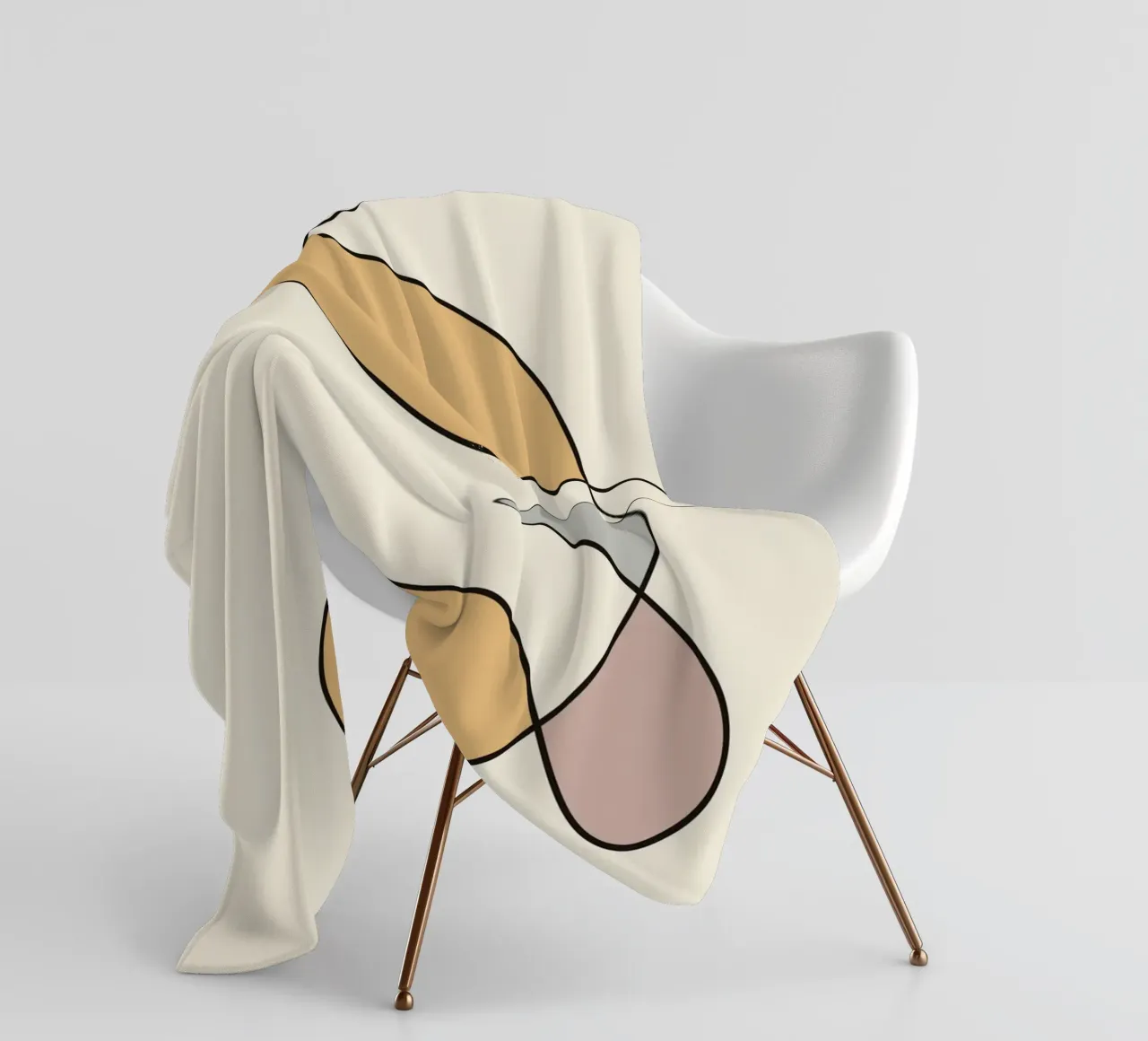 Minimal graceful line art abstract 02 coperta in pile da Little Dean