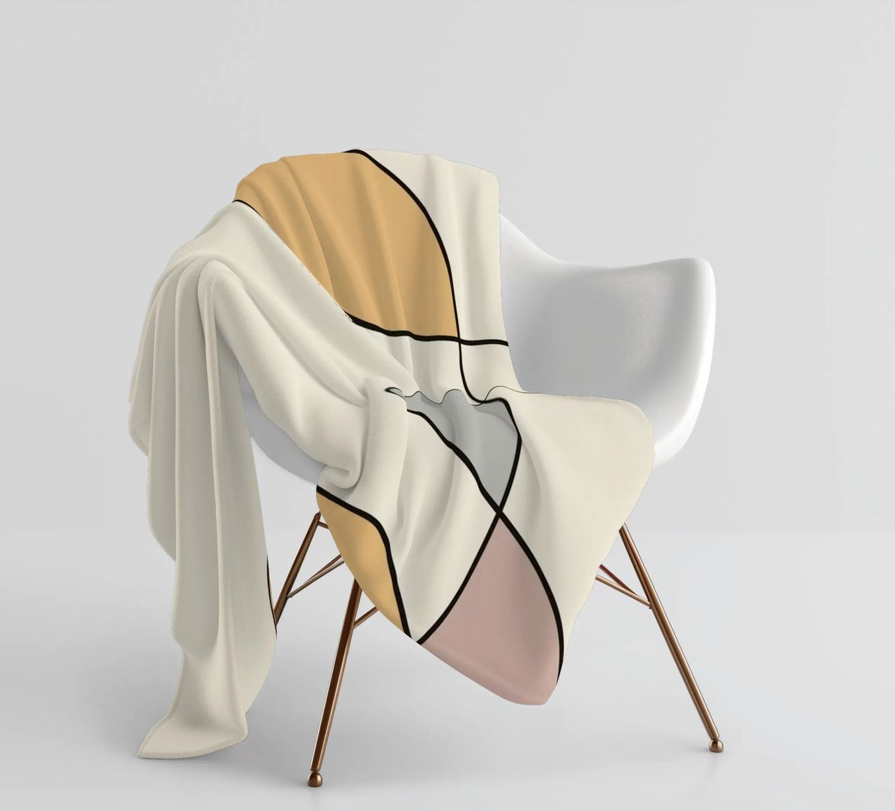 Minimal graceful line art abstract 02 coperta in pile da Little Dean