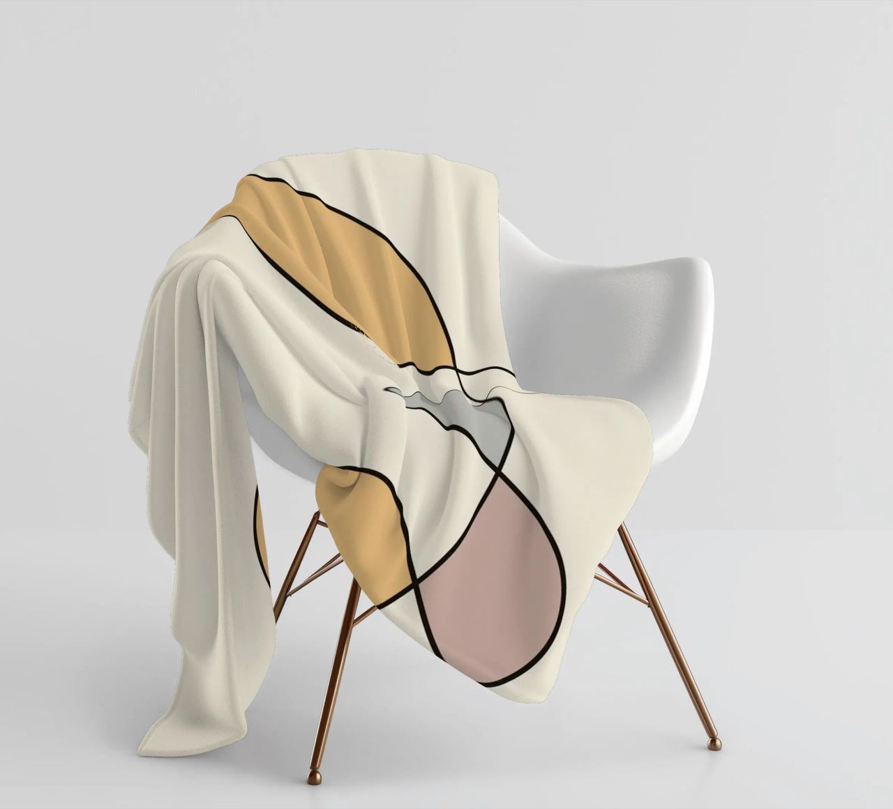 Minimal graceful line art abstract 02 coperta in pile da Little Dean