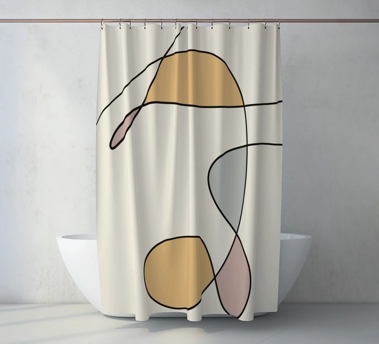 Minimal graceful line art abstract 02 tenda da doccia da Little Dean