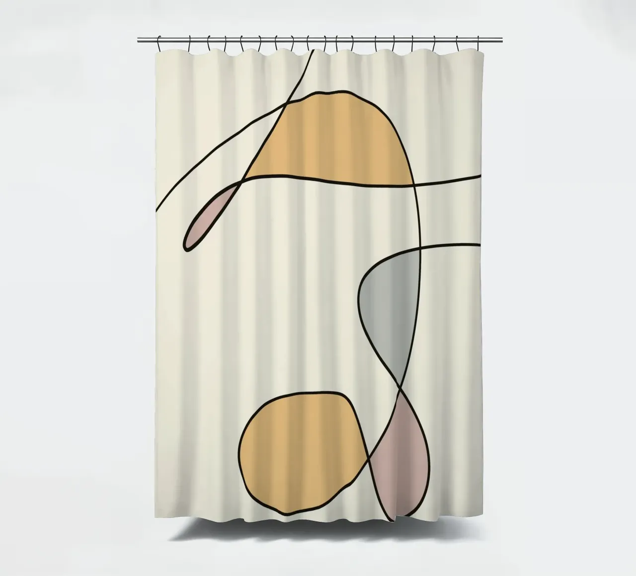 Minimal graceful line art abstract 02 tenda da doccia da Little Dean