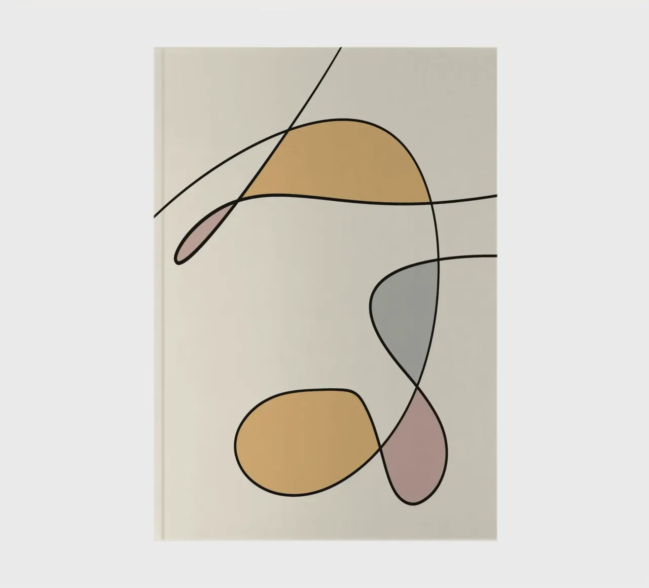 Minimal graceful line art abstract 02 notebook by Little Dean