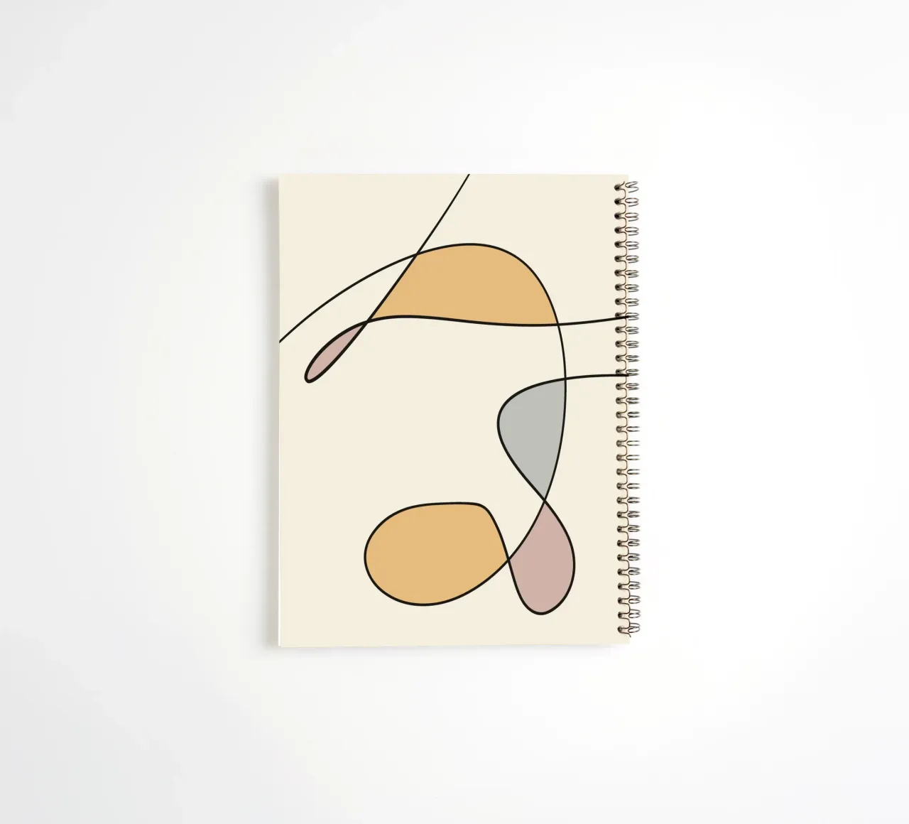Minimal graceful line art abstract 02 spiral notebook by Little Dean