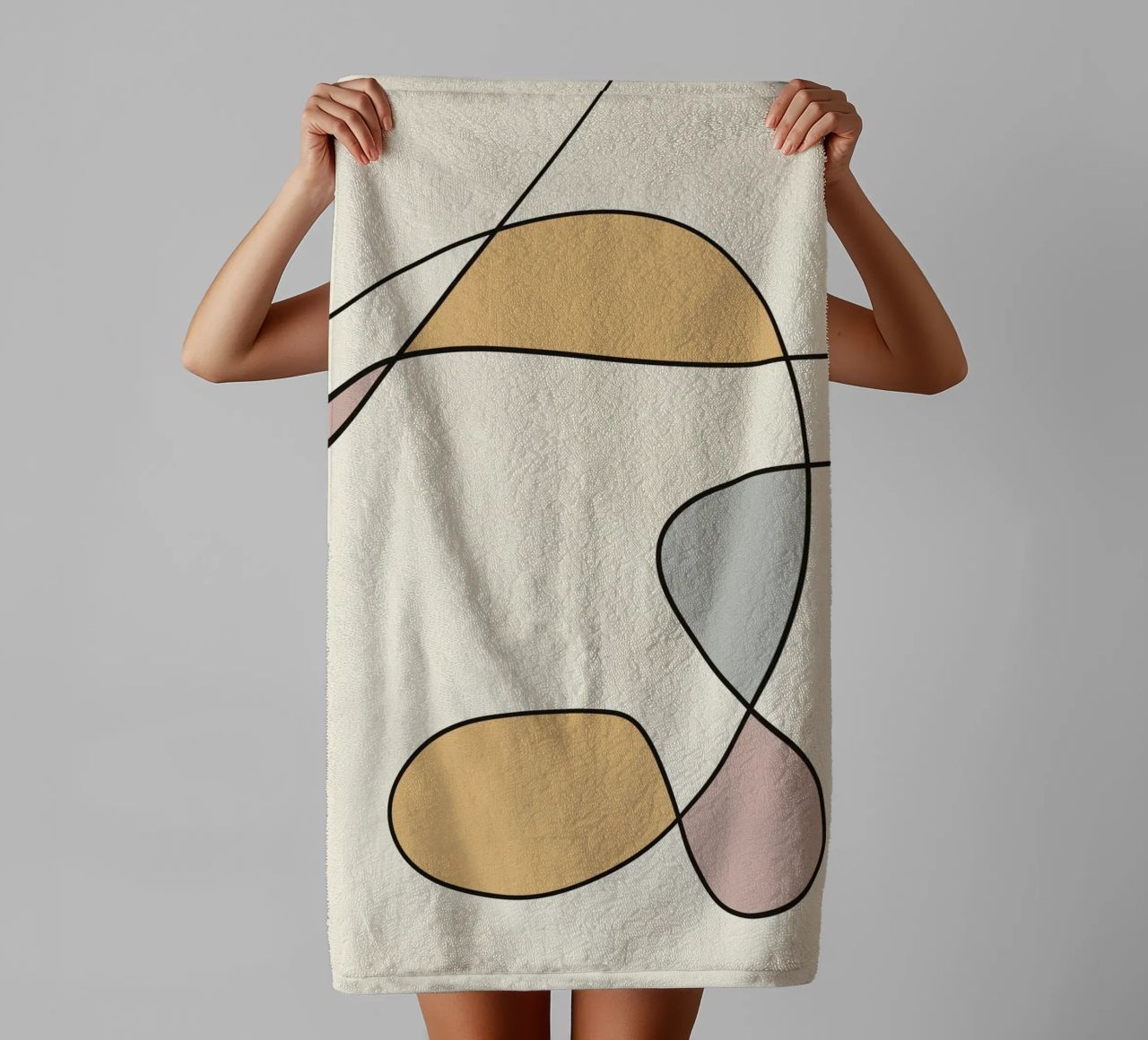 Minimal graceful line art abstract 02 asciugamano da bagno da Little Dean