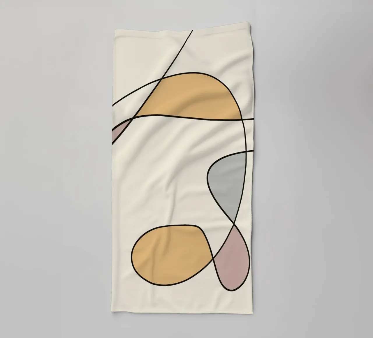 Minimal graceful line art abstract 02 towel by Little Dean