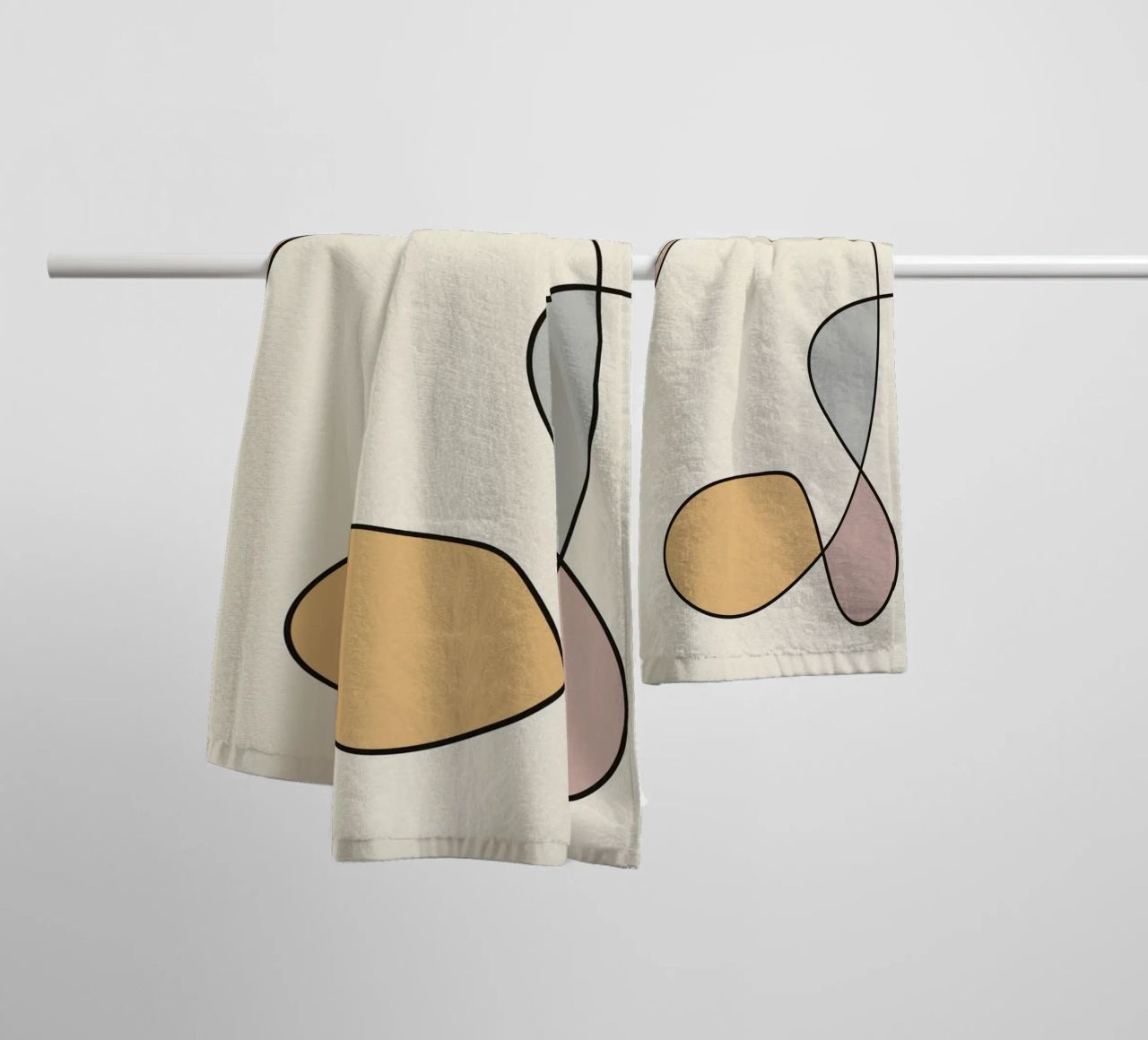 Minimal graceful line art abstract 02 asciugamano da bagno da Little Dean