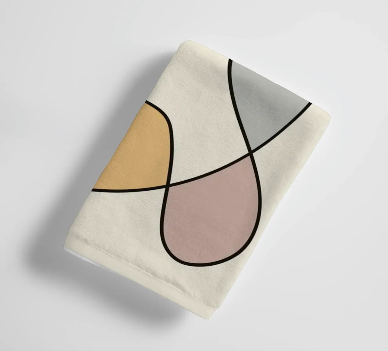 Minimale sierlijke abstracte lijnkunst 02 badhanddoek van Little Dean