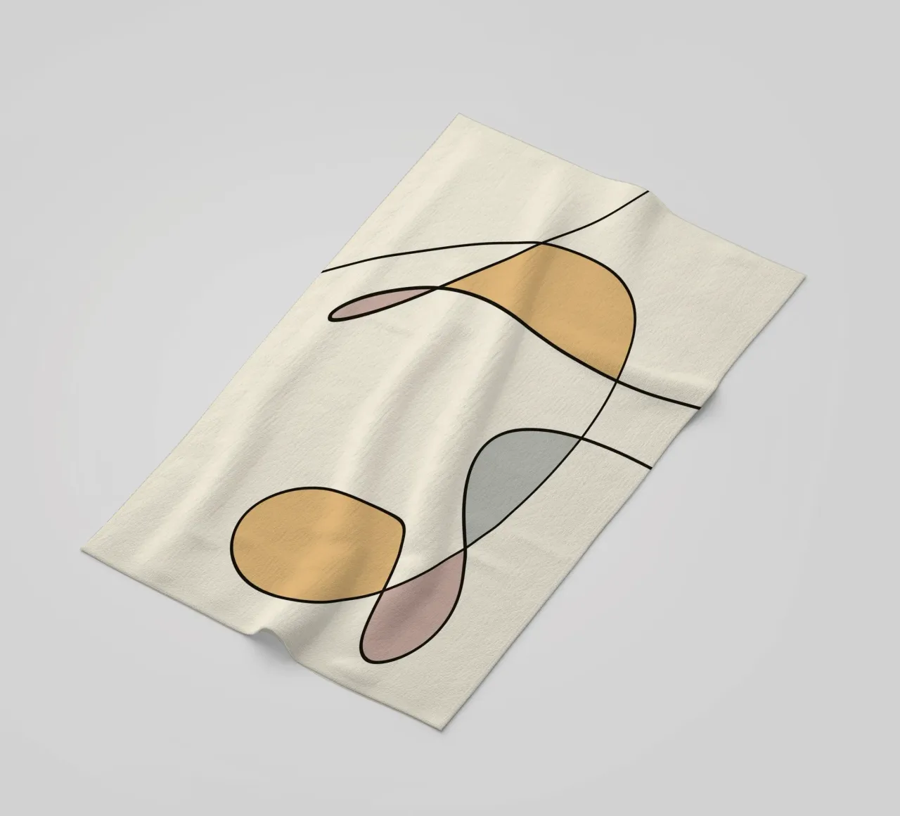Minimale anmutige Linie Kunst abstrakt 02 Strandtuch von Little Dean