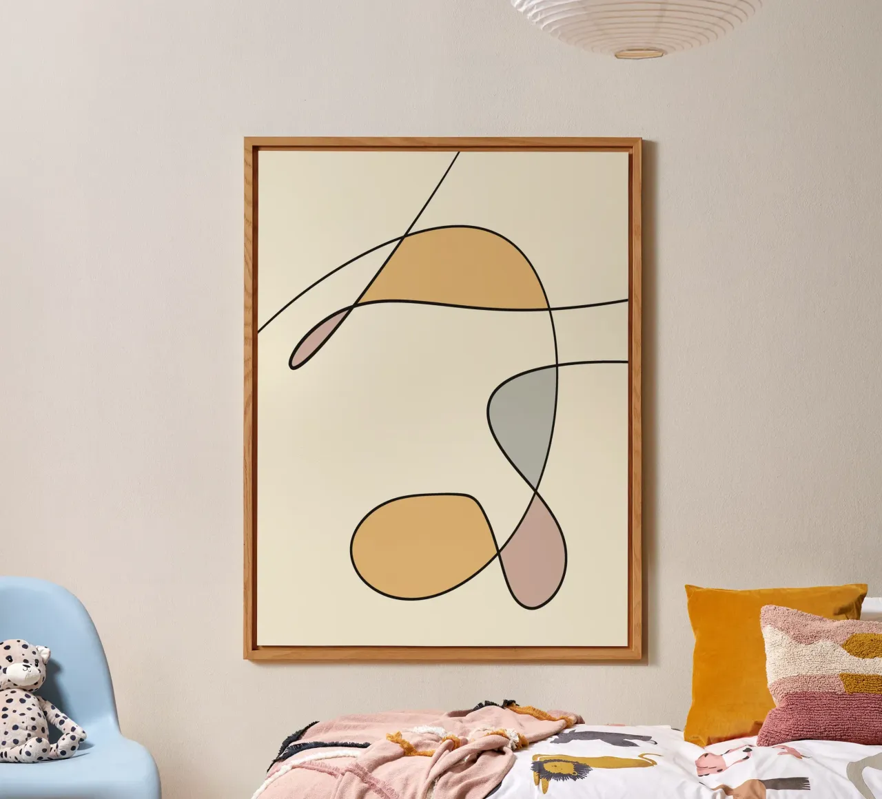 Minimal graceful line art abstract 02 alluminio dibond da Little Dean