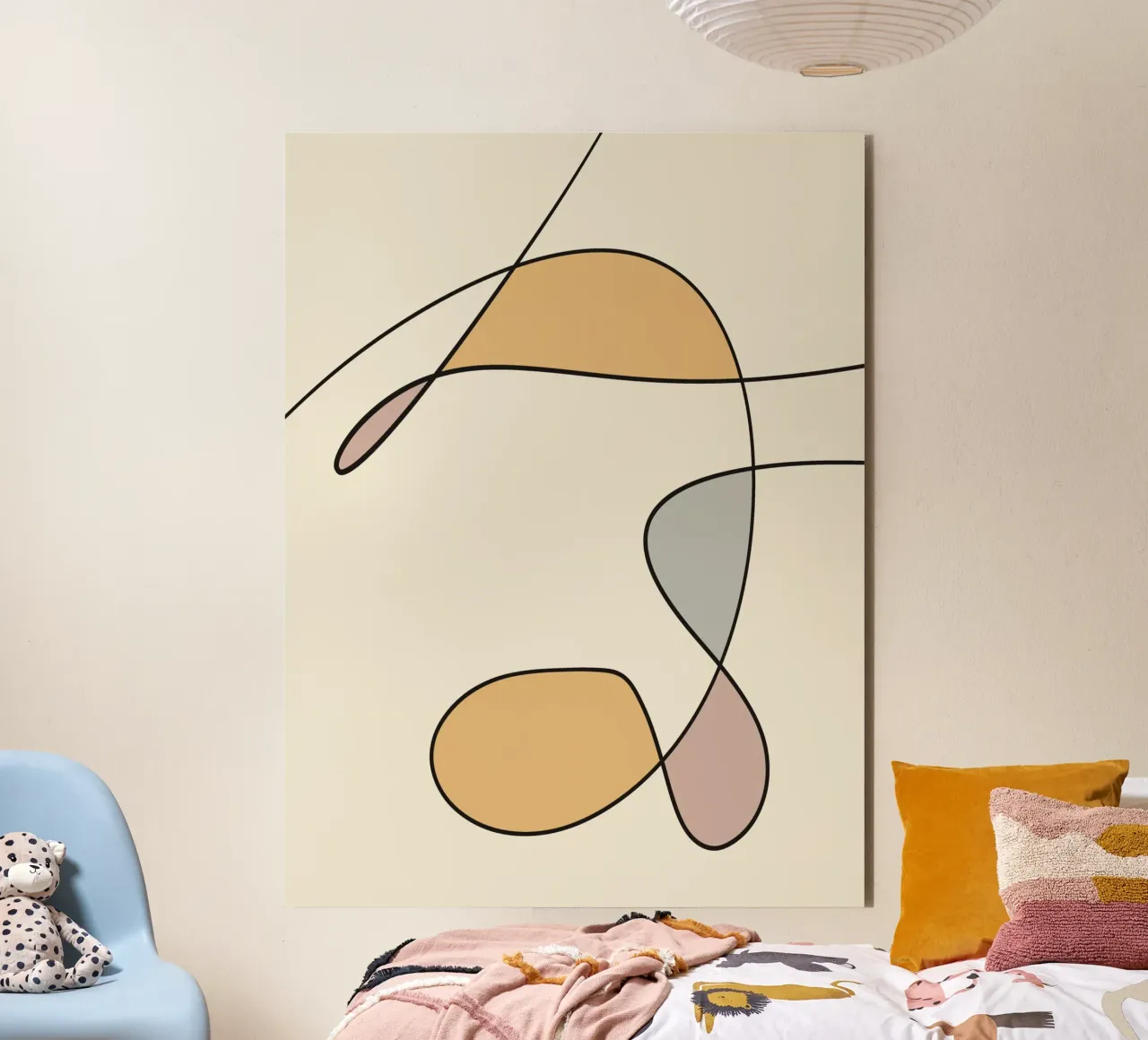 Minimal graceful line art abstract 02 alluminio dibond da Little Dean