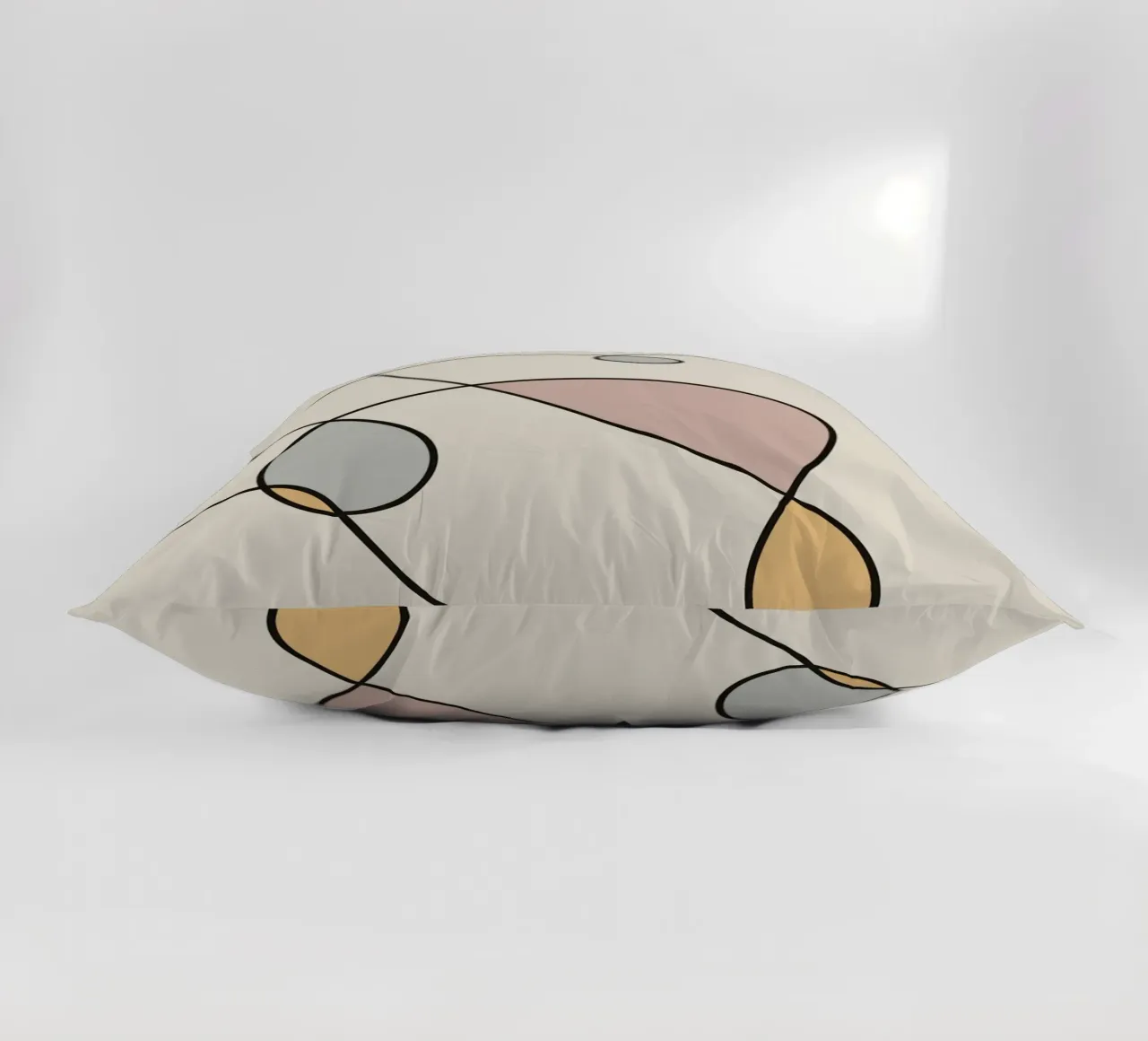 Minimal graceful line art abstract 03 cuscino da Little Dean