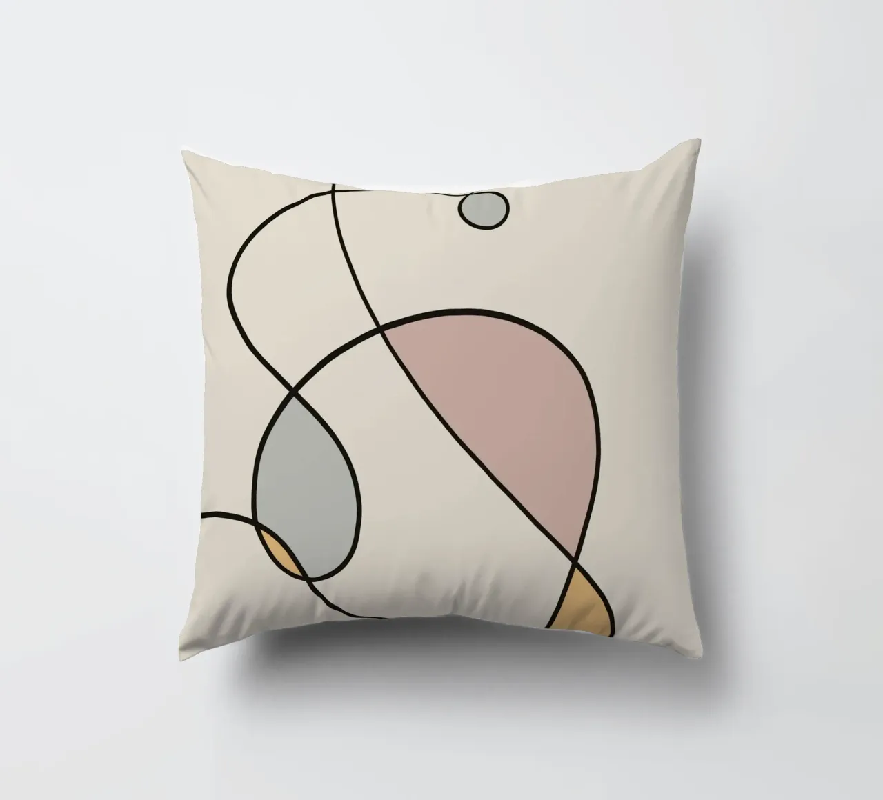Minimal graceful line art abstract 03 cuscino da Little Dean