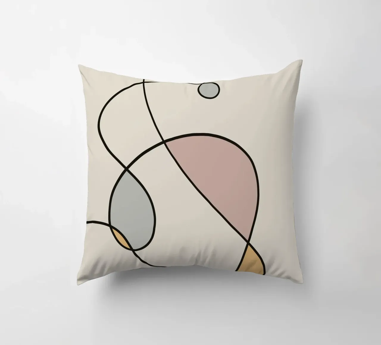 Minimal graceful line art abstract 03 cuscino da Little Dean
