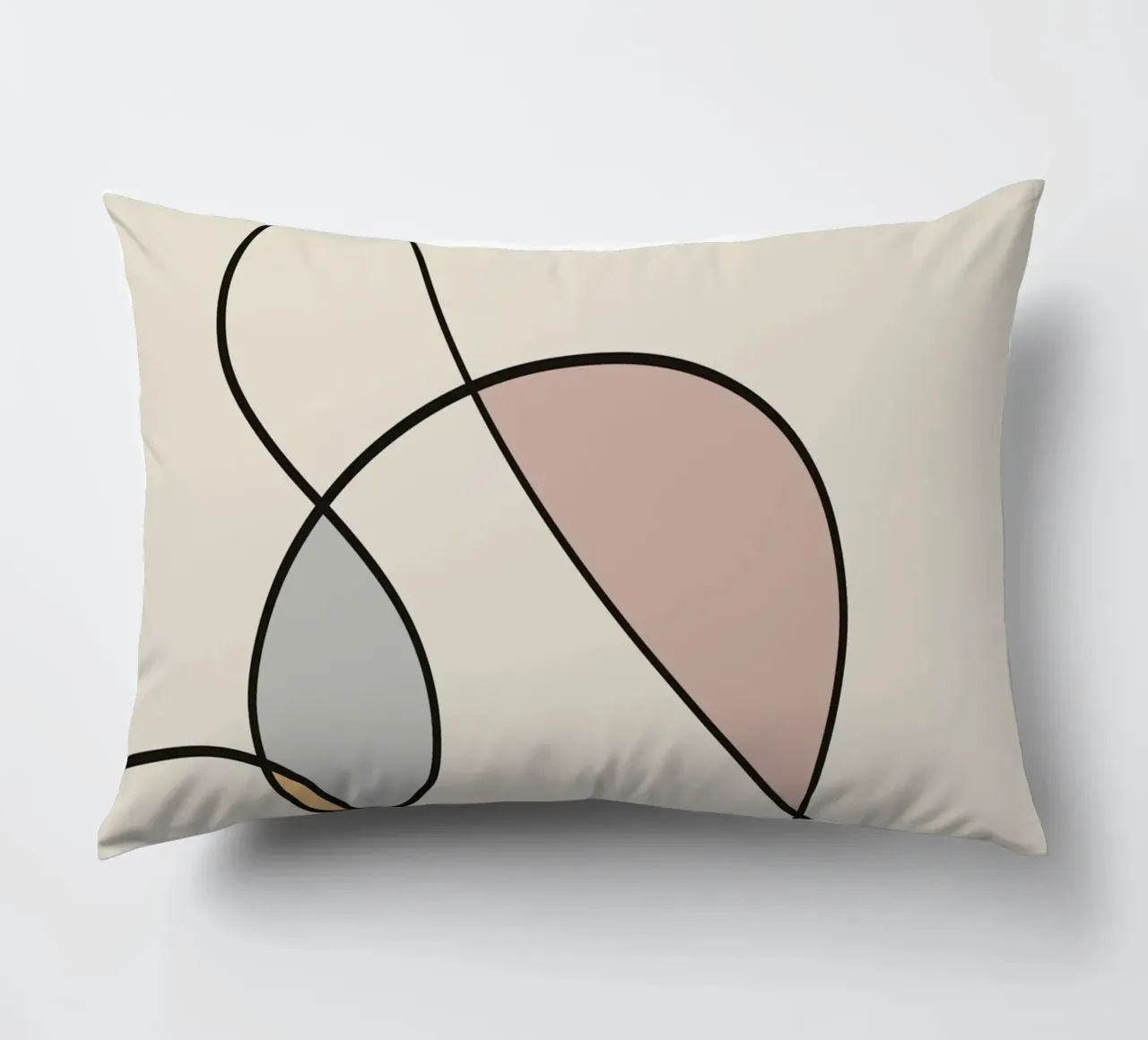 Minimal graceful line art abstract 03 cuscino da Little Dean