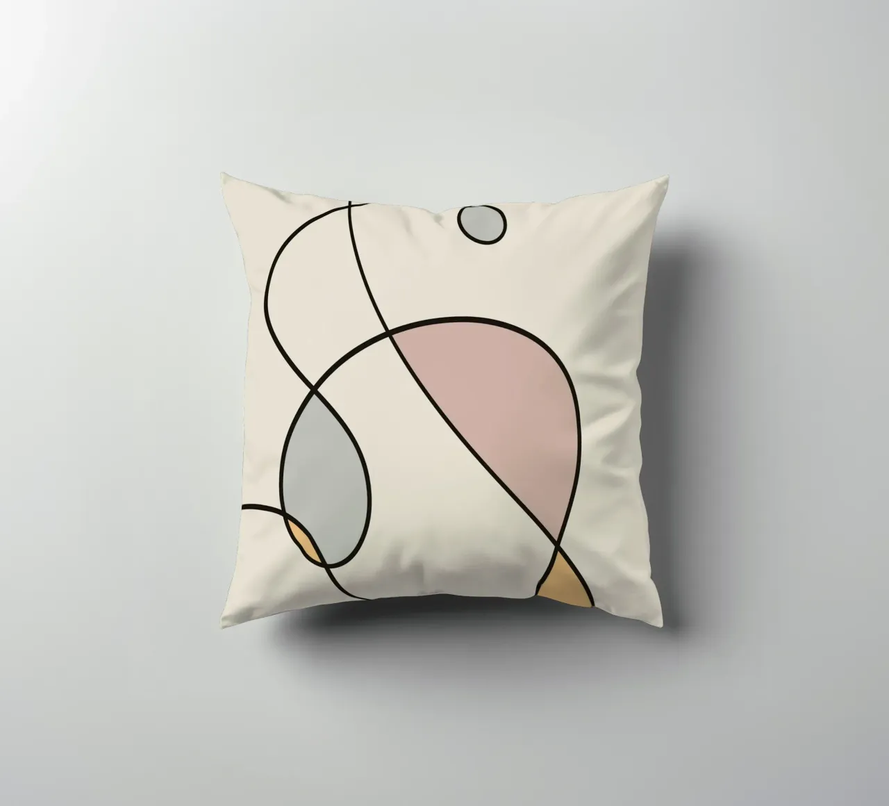 Minimal graceful line art abstract 03 cuscino da Little Dean