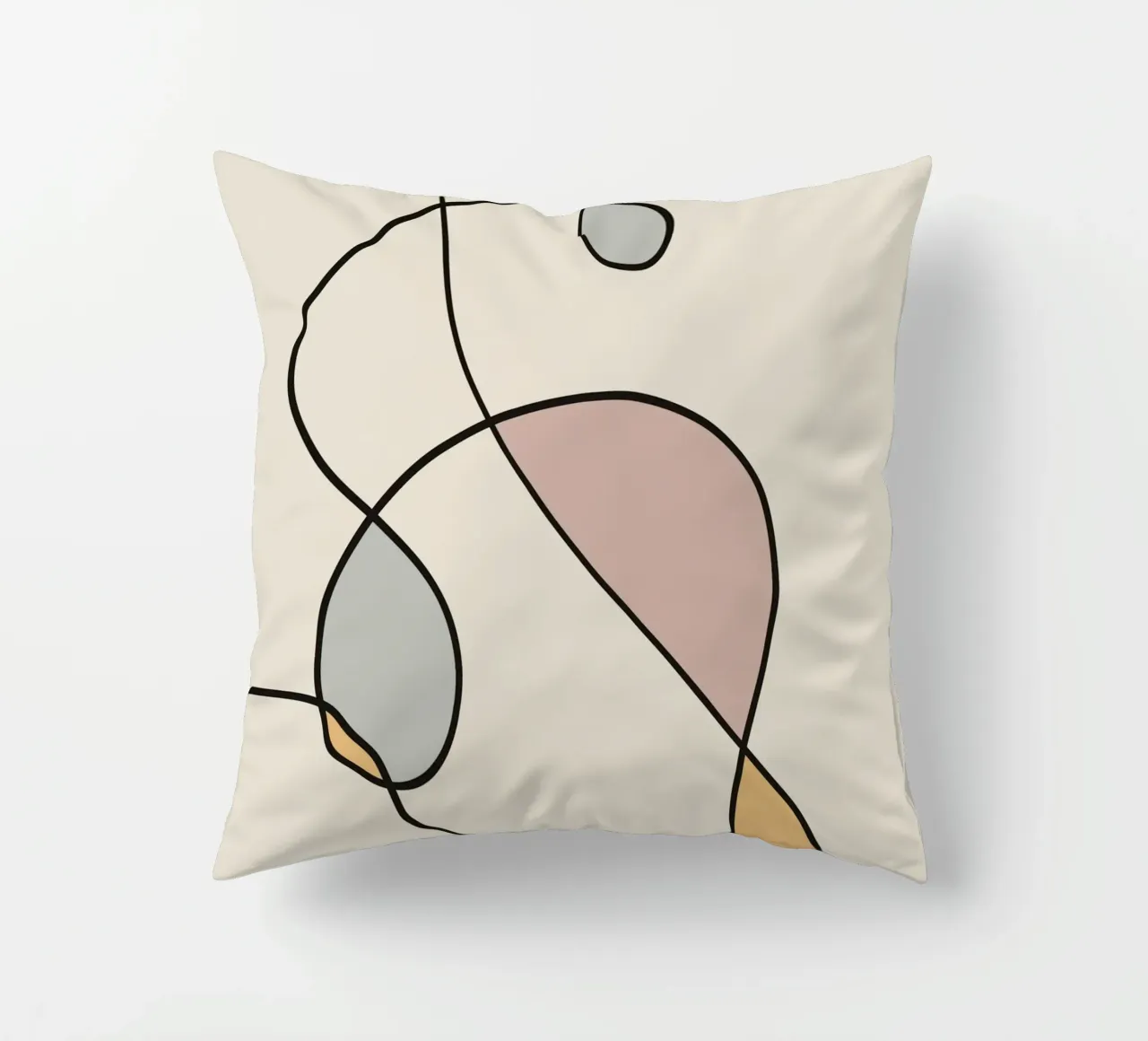 Minimal graceful line art abstract 03 cuscino da Little Dean