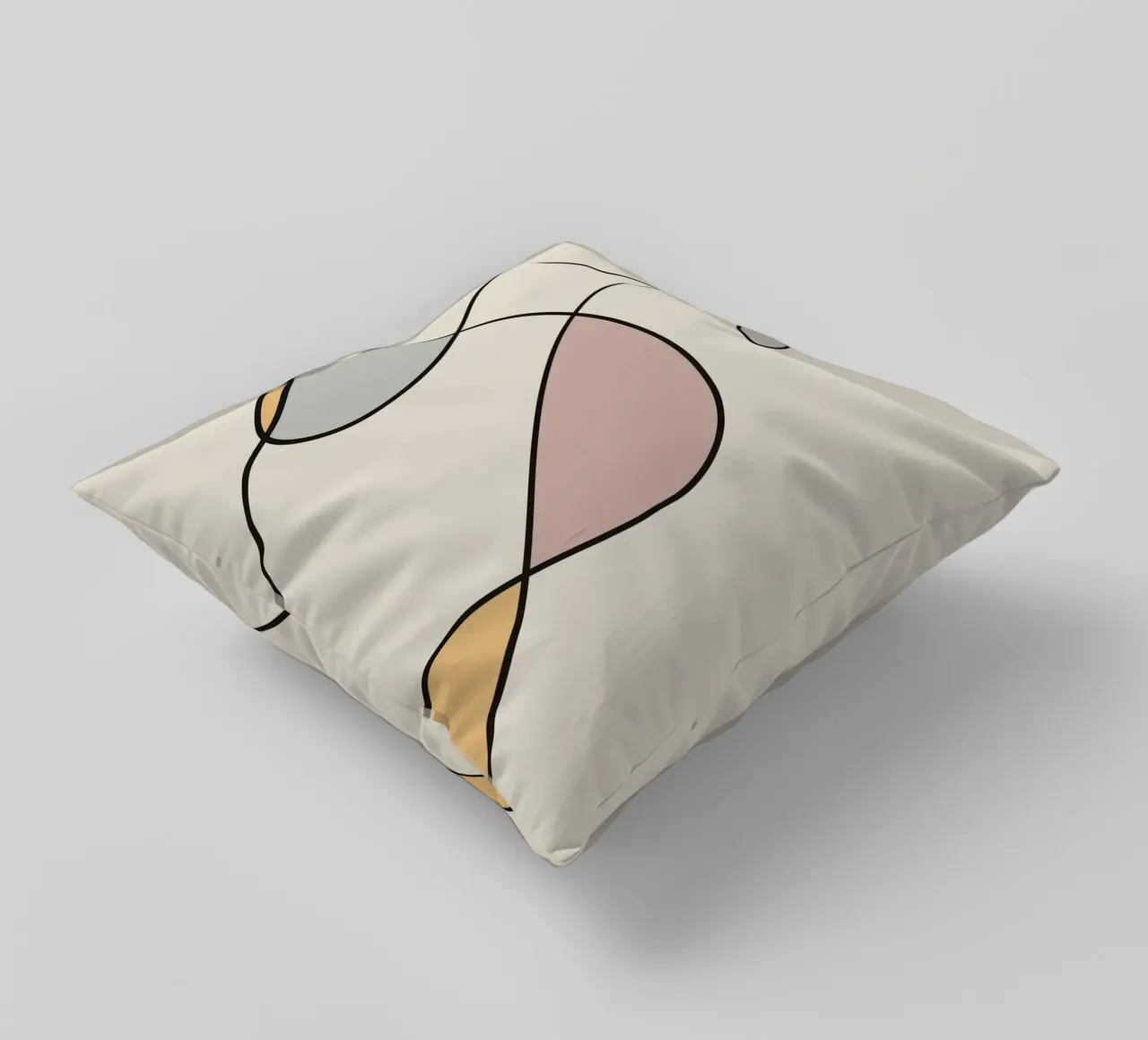 Minimal graceful line art abstract 03 cuscino da Little Dean