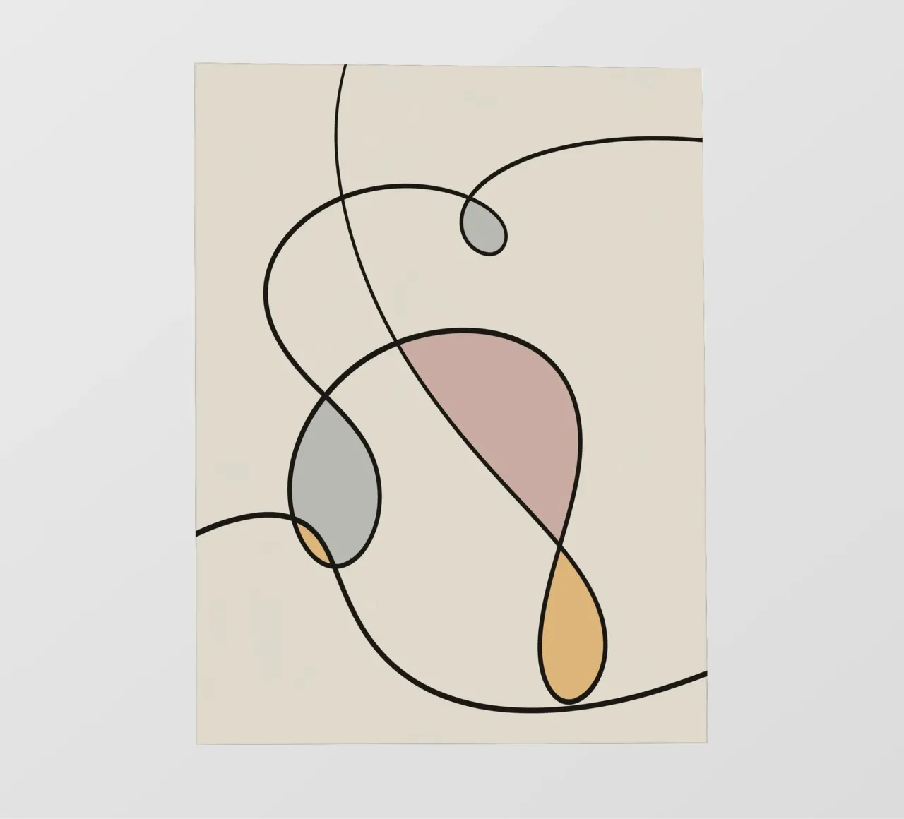 Minimal graceful line art abstract 03 telo in pvc da Little Dean