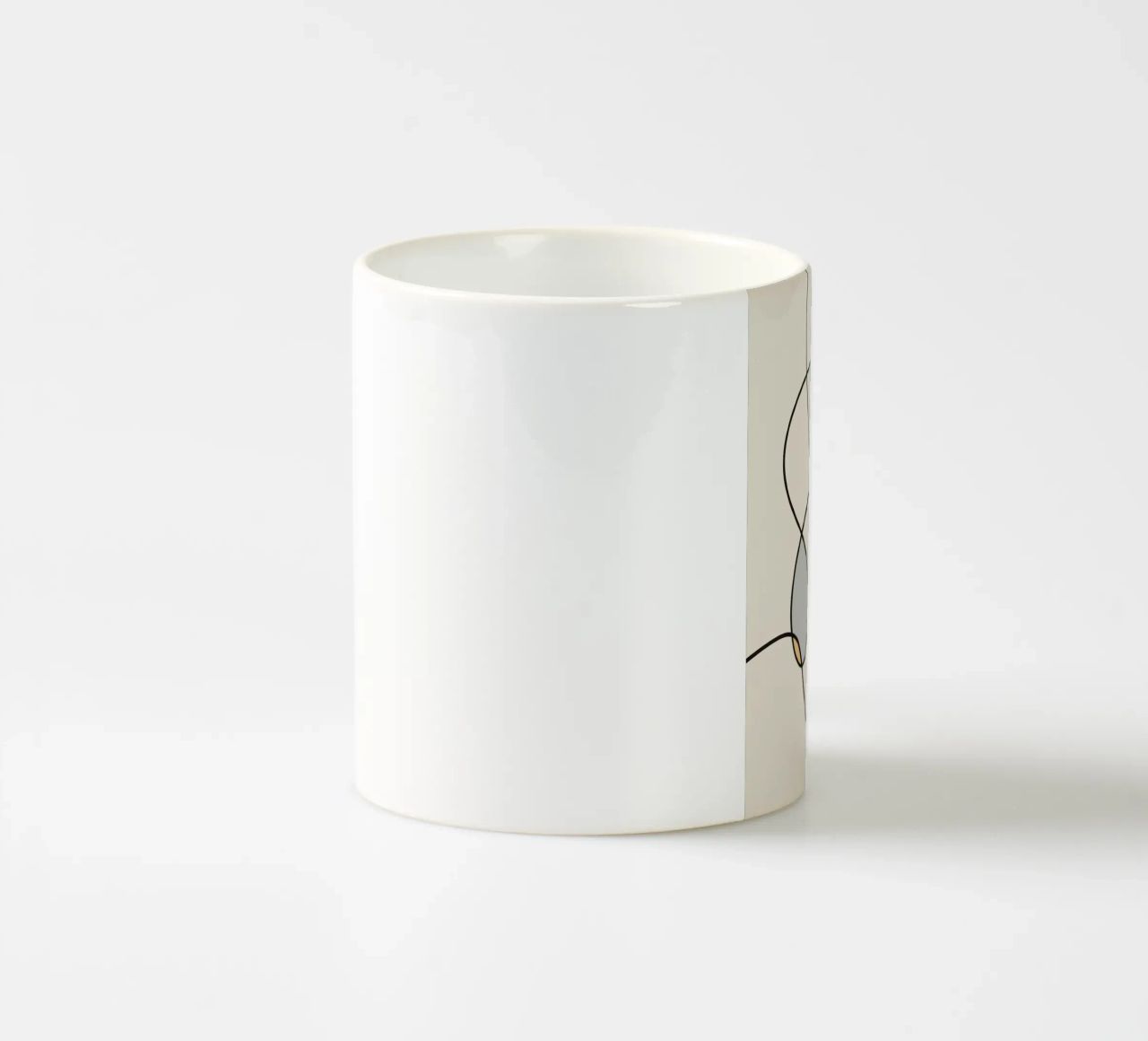 Minimal graceful line art abstract 03 tazza in ceramica da Little Dean