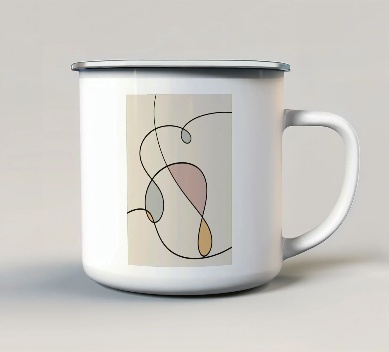 Minimal graceful line art abstract 03 tazza in smalto da Little Dean