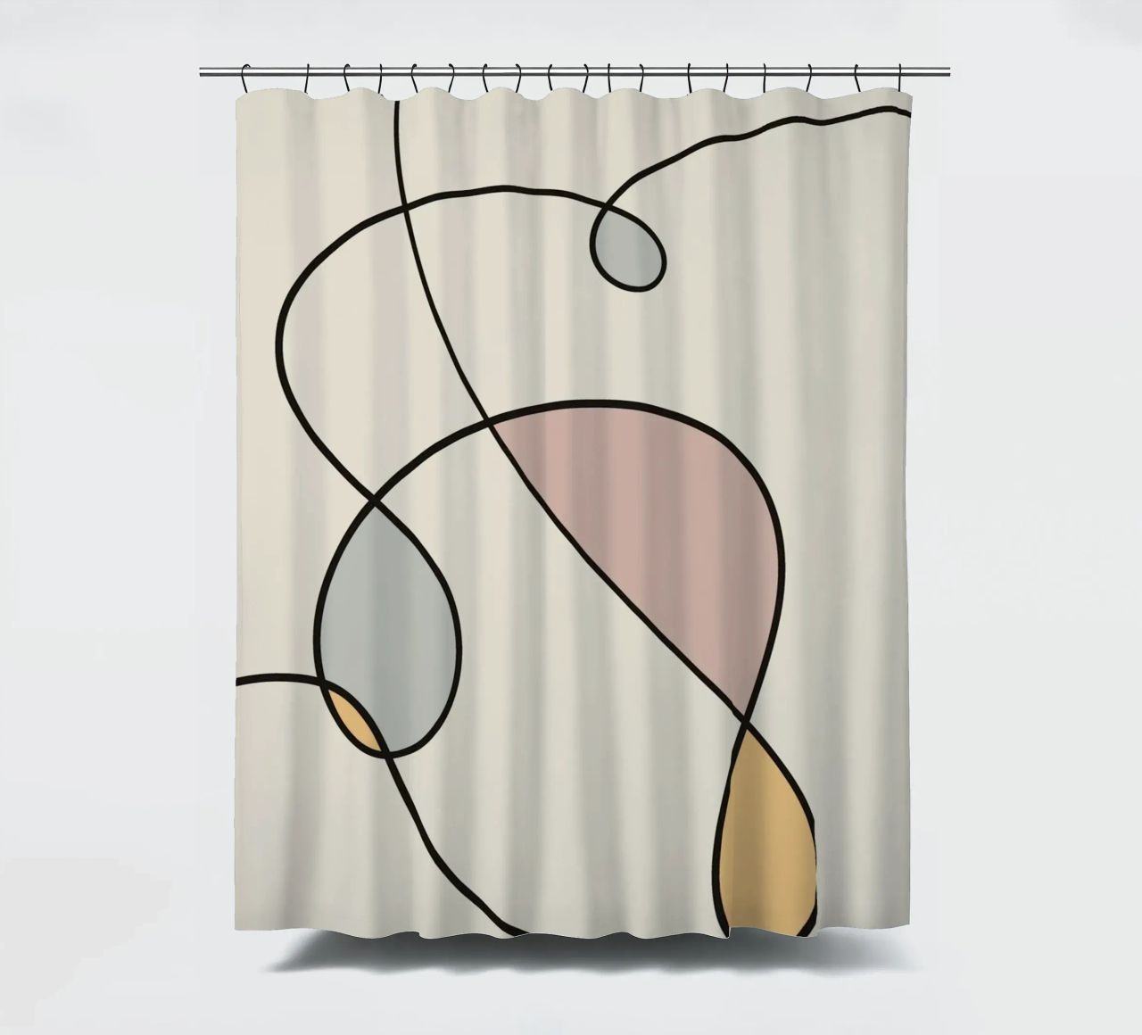 Minimal graceful line art abstract 03 tenda da doccia da Little Dean