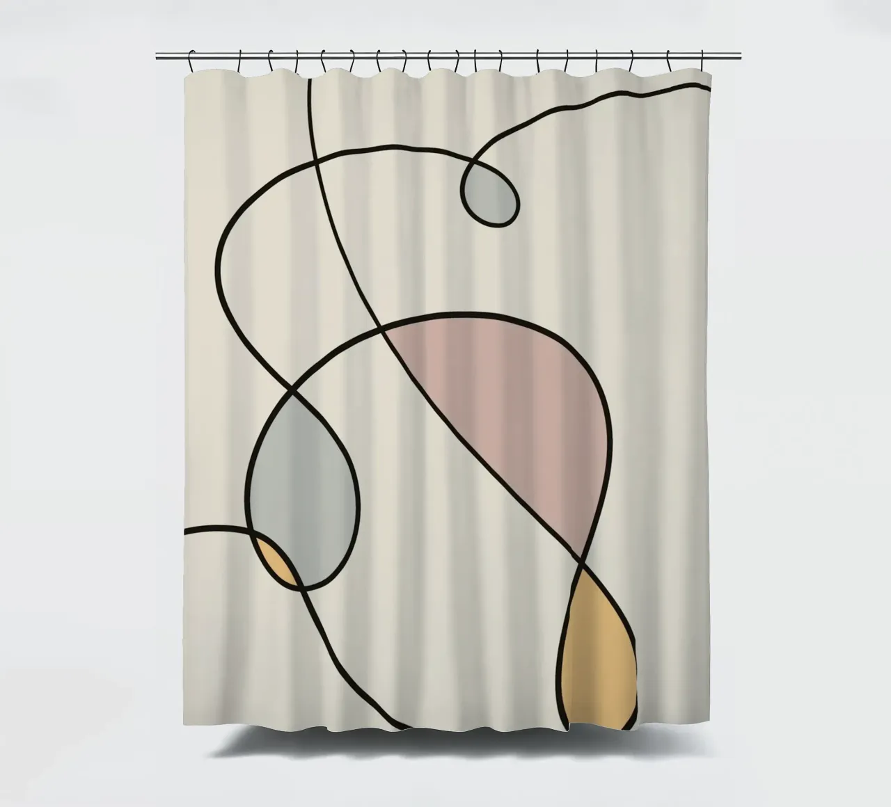 Minimal graceful line art abstract 03 tenda da doccia da Little Dean
