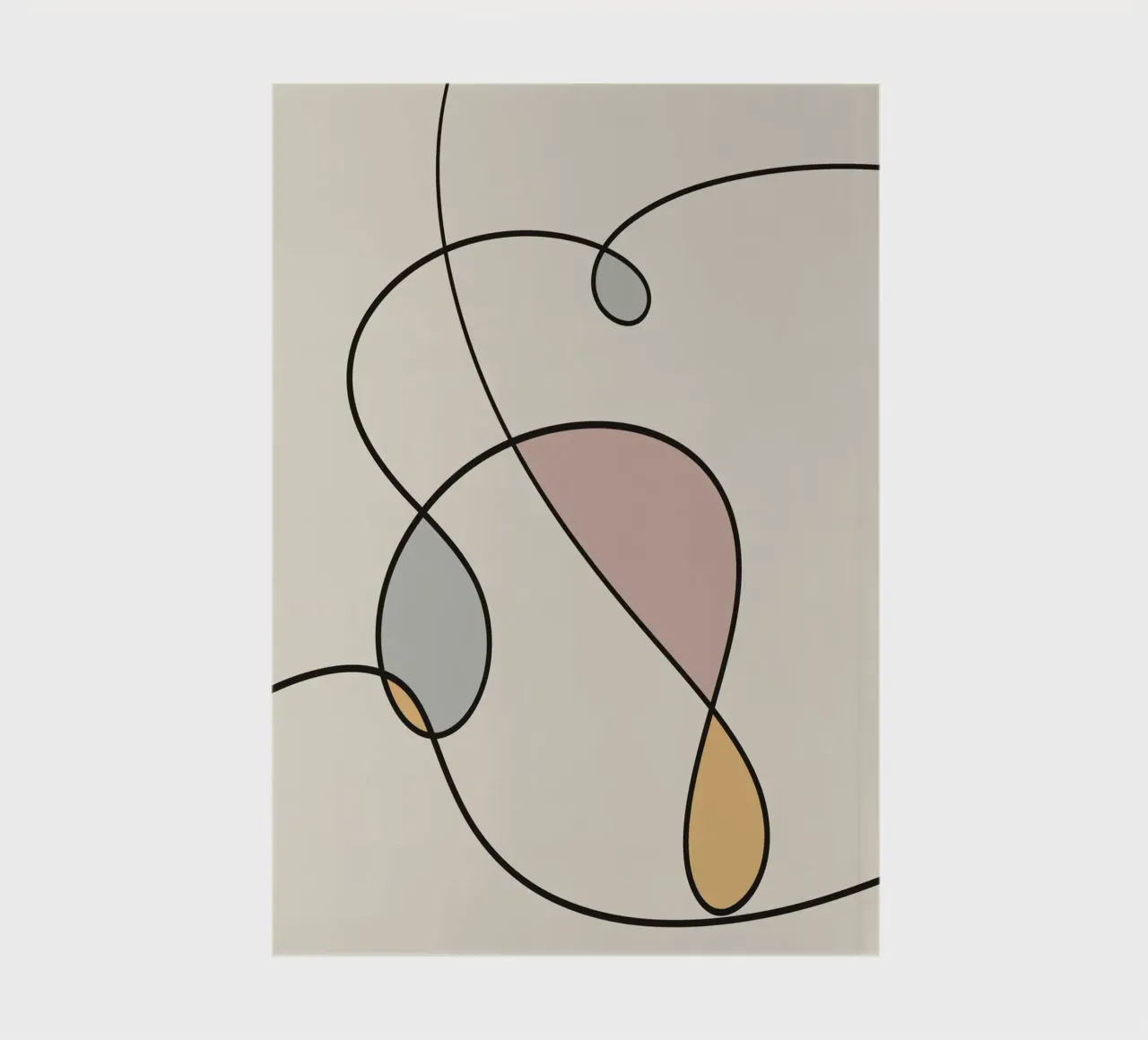 Minimal graceful line art abstract 03 notebook by Little Dean
