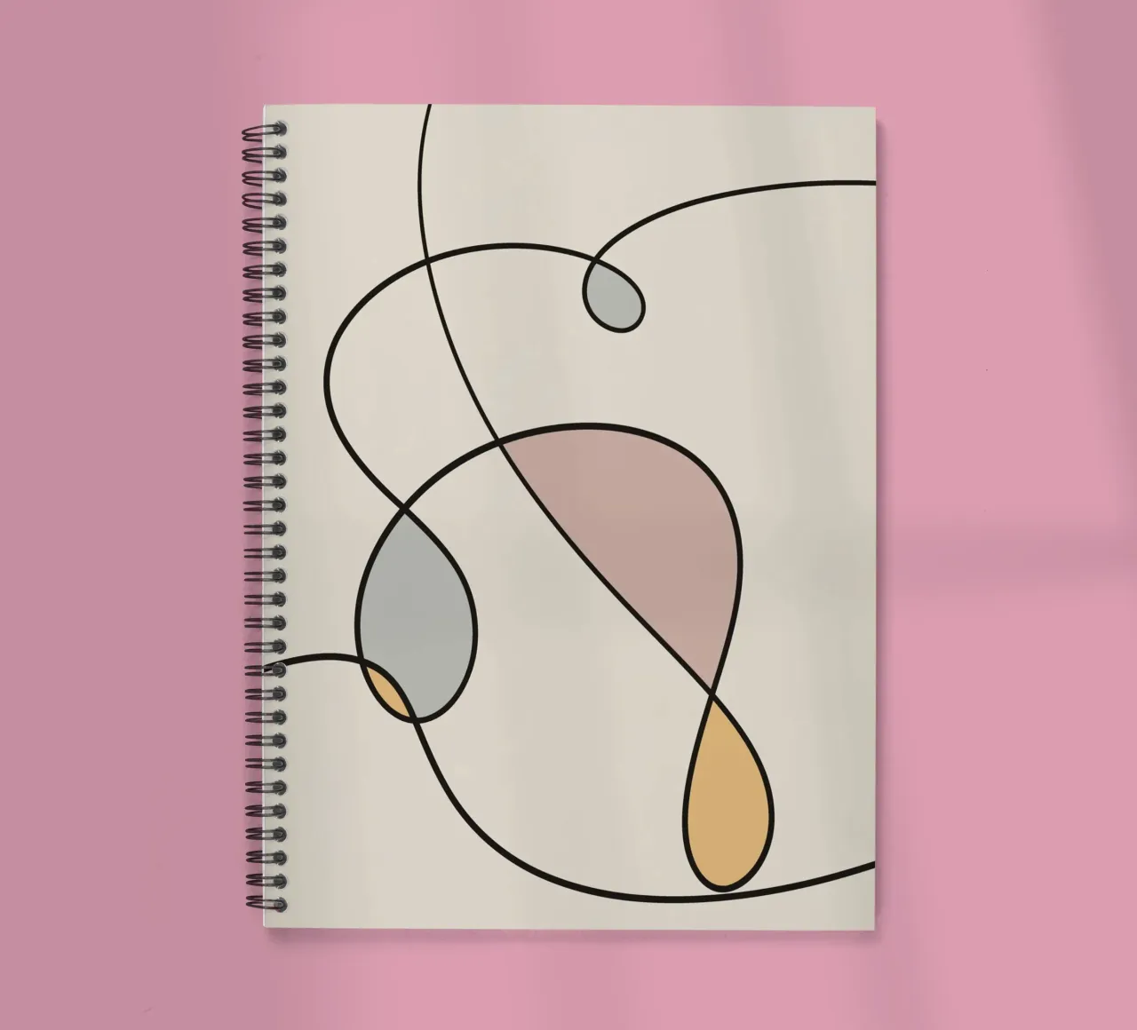 Minimal graceful line art abstract 03 spiral notebook by Little Dean